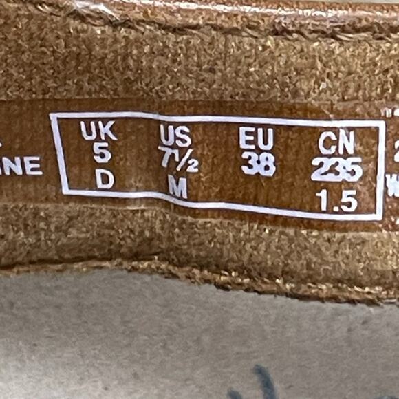 Clarks Collection Cork Wedge Sandals 7.5M Leather Hook & Loop Comfort Tan - Picture 6 of 9